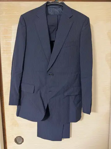 더 슈트 컴퍼니 네이비 스트라이프 비즈니스 정장