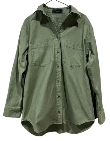 새상품급 프레임워크 백 새틴 밀리터리 셔츠 워크 셔츠 루즈핏