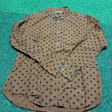 A DAY IN THE LIFE 브라운 도트 무늬 셔츠 L