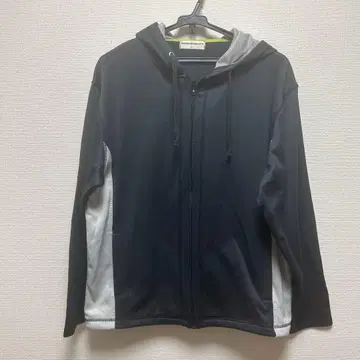 스포츠 아웃도어에 최적 풀 집업 후드티 L 블랙 메쉬 속기모