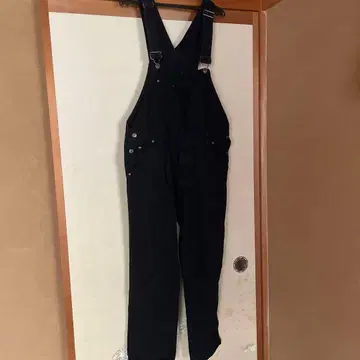 블랙 데님 오버롤