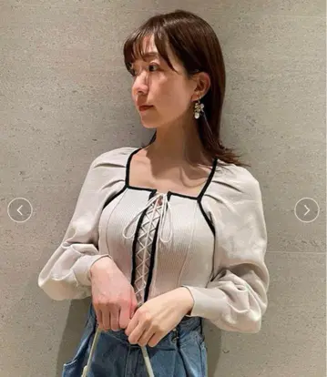 스나이델 레이스업 디자인 니트 풀오버 SWNT231147