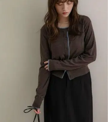 즉시 구매 OK 노아 NOAH L 배색 니트 가디건