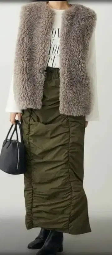 ELENCARE DUE 그레이 퍼 베스트 그레이 퍼 베스트