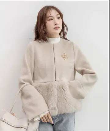 RANDA 2WAY 인조 모피 숏 자켓