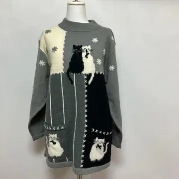 Lefumoir 고양이 니트 울 100% 울 마크