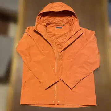 오렌지 후드 부착 마운틴 후드티