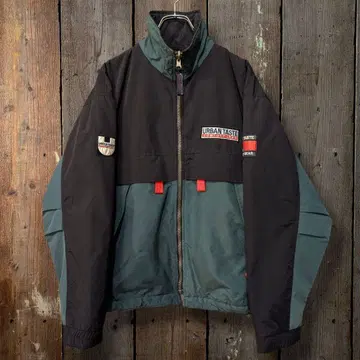 90s USA제 고프코어 두툼한 나일론 자켓 기업계 좋은 배색 L