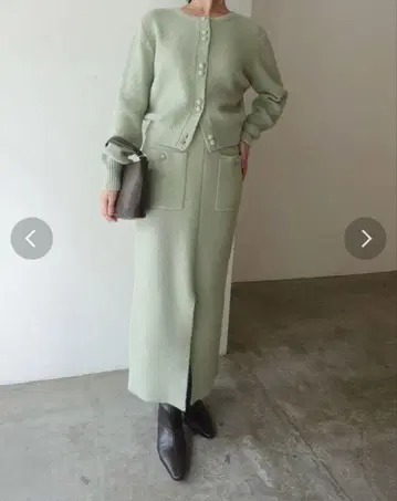 라그나문 LAGUNAMOON 가디건 니트 셋업 라이트 그린