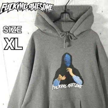 [퍼킹 어썸] 마스크 프린트 맨투맨 후드티 그레이 3XL 상당