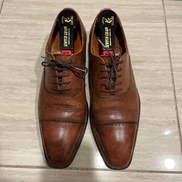 스코치 그레인 브라운 드레스 슈즈