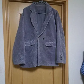 그레이 코듀로이 싱글 브레스 자켓