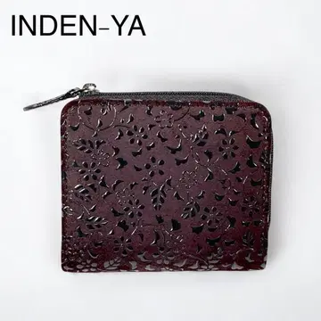 인덴야 꽃 무늬가 귀여운 L자 지퍼 접이식 지갑