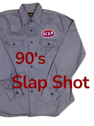 90s slap shot 스랩샷 워크 셔츠 자수 와펜