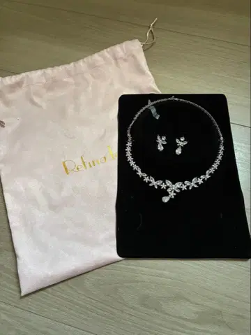 꽃 모티브 목걸이 귀찌 세트