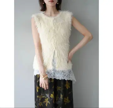 lumier 샤기 니트 베스트