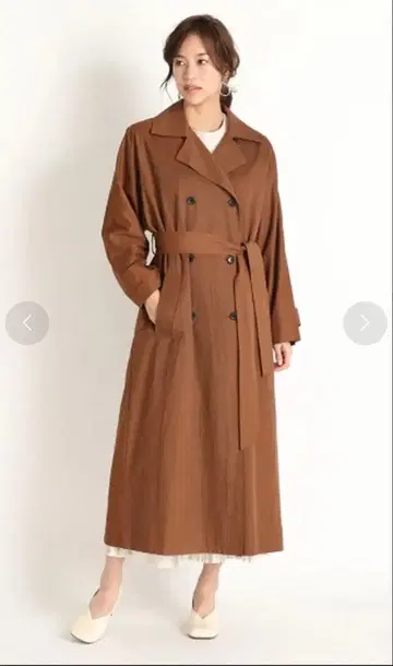 미라 오웬 래글런 슬리브 롱 트렌치코트