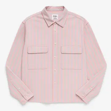 짧은 기장 스트라이프 셔츠