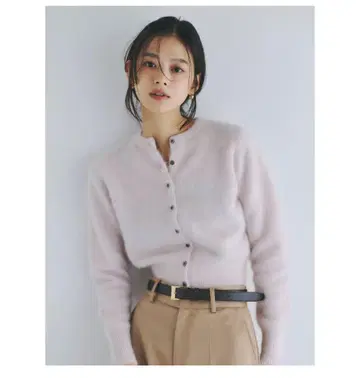 아뉴앙스 라쿤 폭스 숏 가디건 퍼 핑크 택 포함 새상품