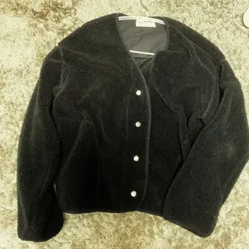 Ray BEAMS 블랙 플리스 자켓