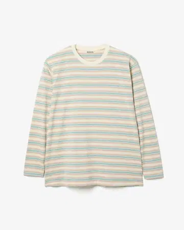 AURALEE GRADIENT STRIPE JERSEY L/S TEE
