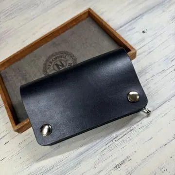 [ 트래커 월렛 미들 3층 ] 블랙 북미 스테어 실버 YKK