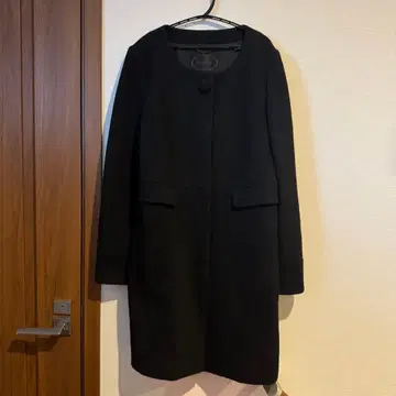 UNTITLED 언타이틀 노카라 울 롱 코트 블랙