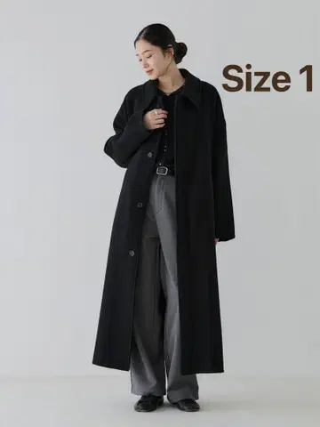 [미사용 새상품] crewre 리버 롱 스텐카라 코트 블랙 size1