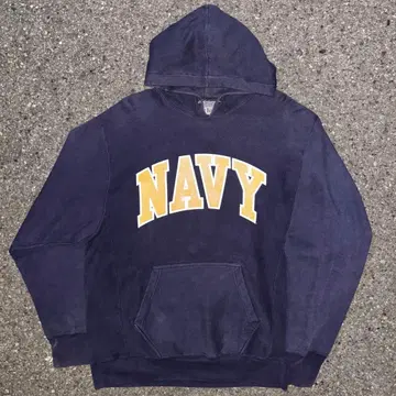 USA 구제 의류 NAVY 리버스 위브 후드티 퍼플네이비 페이드