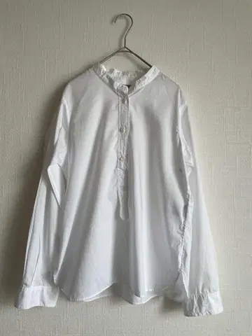 마가렛호웰 밴드 카라 셔츠 코튼 화이트 사이즈 1