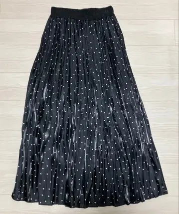 비어즐리 도트 무늬 맥시 길이 스커트