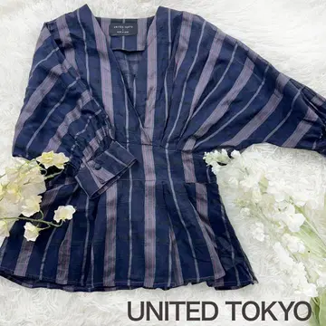UNITED TOKYO 시어 체크 블라우스 정가 1.4만 엔 이너 포함