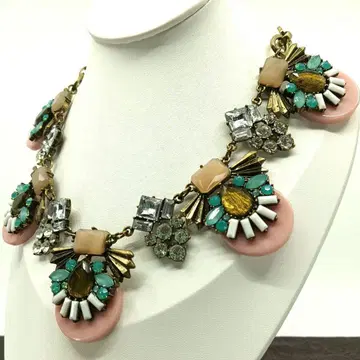 빈티지 목걸이 핑크 목걸이 지르코니아 파티