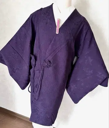 s10 새상품급 보라색 순수 실크 롱 도중착 화장 69.5