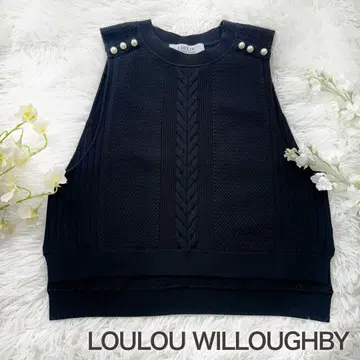 룰루윌비 펄 니트 베스트 사이드 슬릿