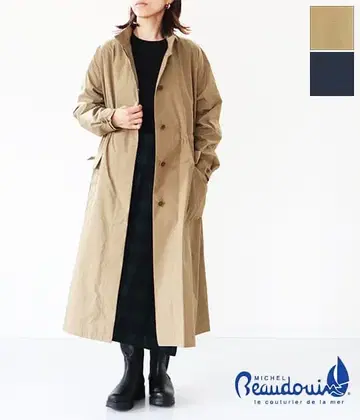 michel beaudouin 리버티 스탠드 카라 트렌치코트