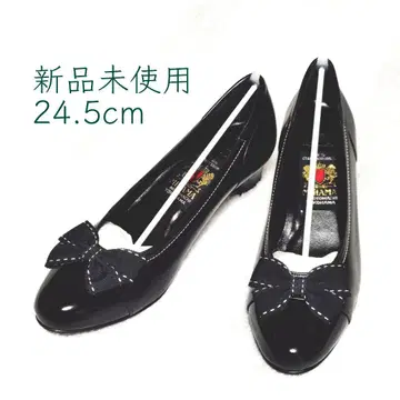 MIHAMA 24.5cm 미사용 새상품 리본 힐 4cm 블랙 펌프스