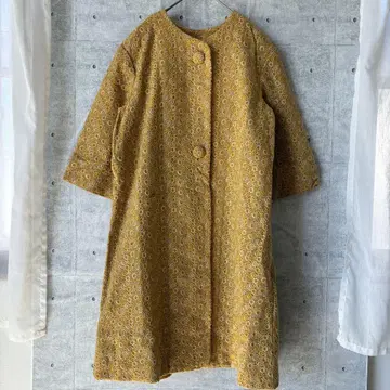 자켓 노카라 반팔 꽃무늬 자수 전체 레이스 레이어드 겉옷