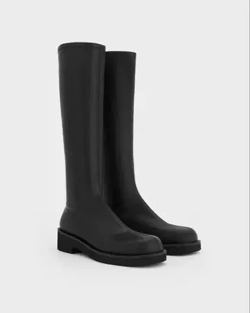 찰리 & 키스 청키 밑창 롱 부츠