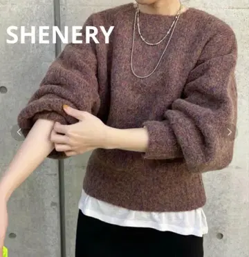 새상품급 SHENERY 시너리 울 혼방 소매 볼륨 니트 풀오버 F
