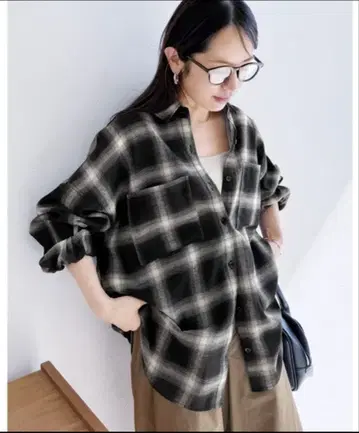 완판 reca 체크 BIG 셔츠 블랙