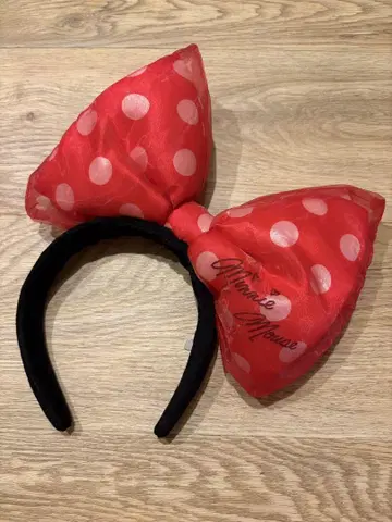 미니 마우스 머리띠 리본 빨간색
