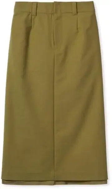 [ Mila Owen ] 밑단 레이어드 스트레이트 스커트 여성용 올리브