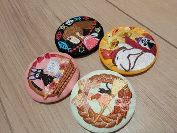 지브리 자수 디자인 배지 4개 세트