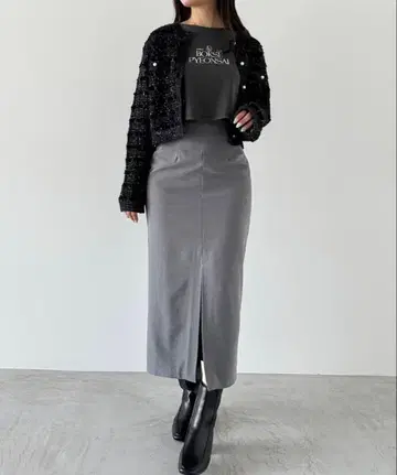 [리리안 캐럿] 사이드 파이핑 타이트 스커트