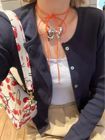 앨리슨 브라운 스무스 코튼 가디건 네이비