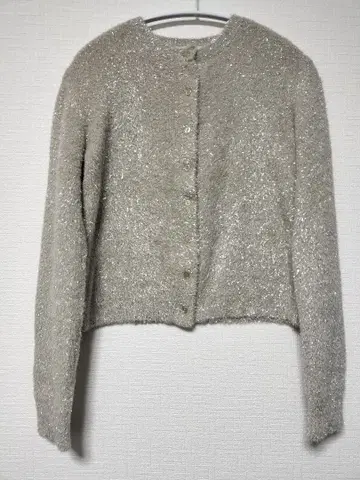 B:MING byBEAMS 라메 니트 가디건 실버 ONESIZE