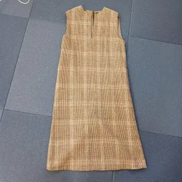 INDIVI 원피스 M 체크 무늬 점퍼 드레스 하운드투스 체크 패턴