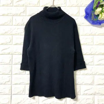 AIX 사자비 썸머 니트 5부 소매 하이넥 팔뚝 커버 코튼 100