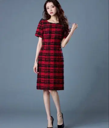 마리아 켄트 트위드 숏 슬리브 원피스